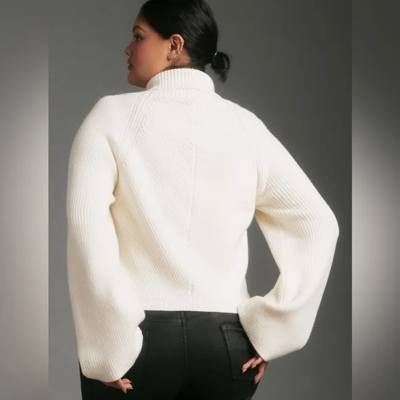 ✨ Anthropologie Cropped Turtleneck Sweater Sz 1X