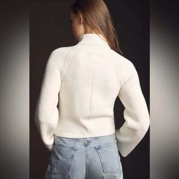 ✨ Anthropologie Cropped Turtleneck Sweater Sz 1X
