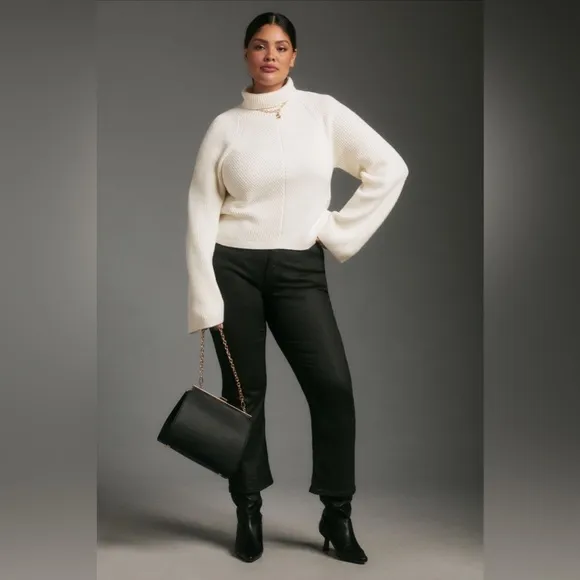 ✨ Anthropologie Cropped Turtleneck Sweater Sz 1X