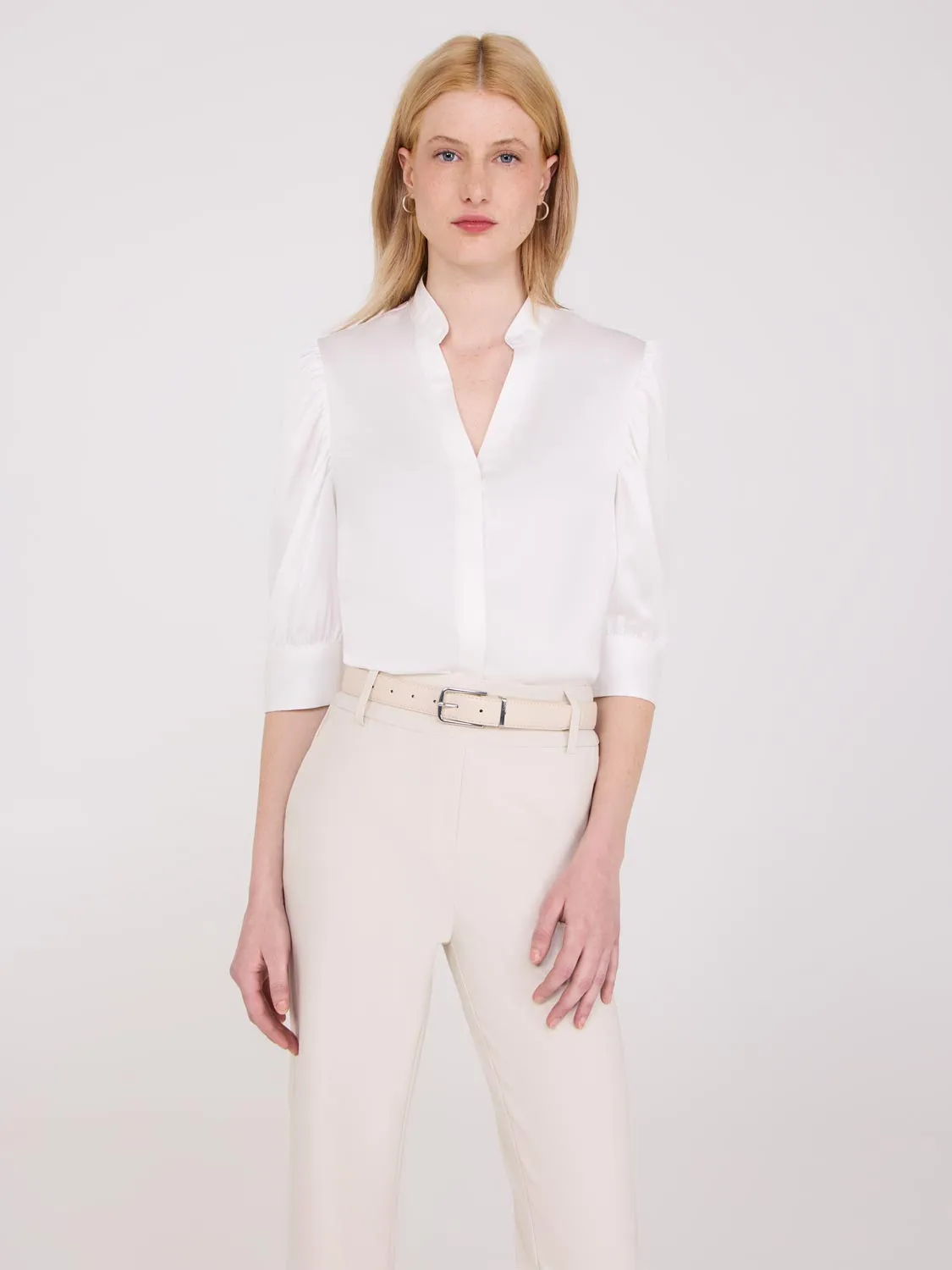 3/4 Sleeve Satin Blouse