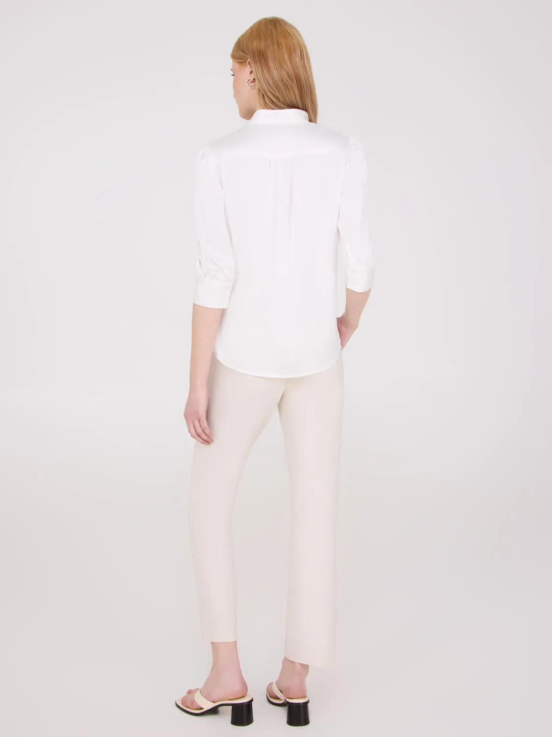 3/4 Sleeve Satin Blouse