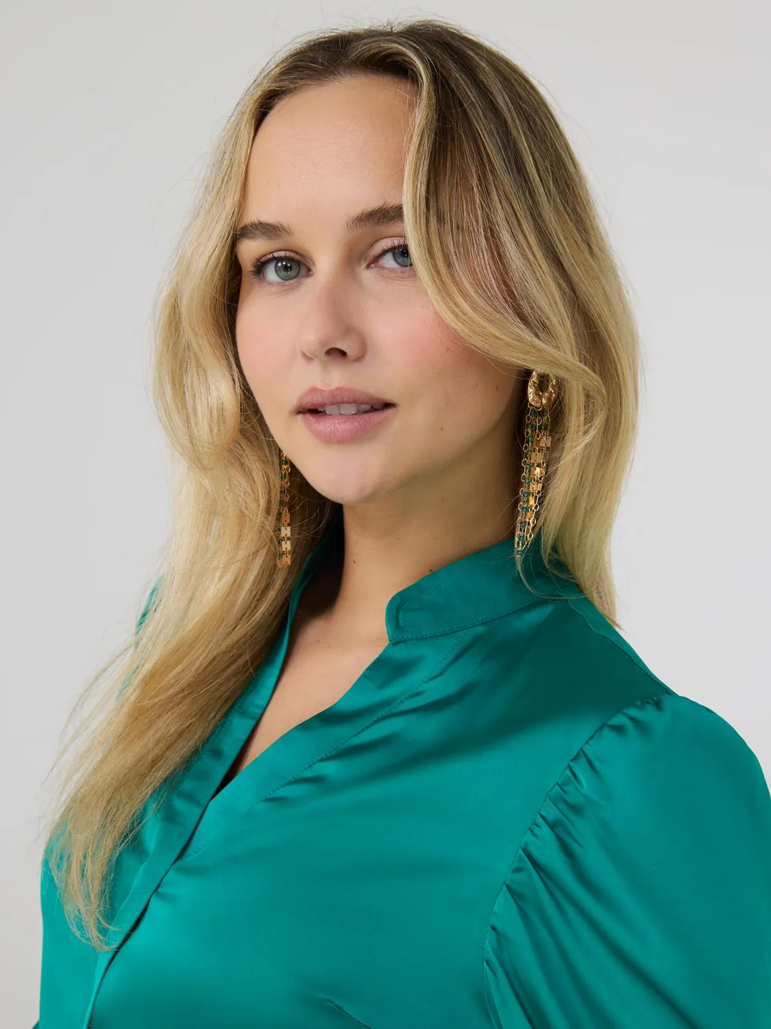 3/4 Sleeve Satin Blouse