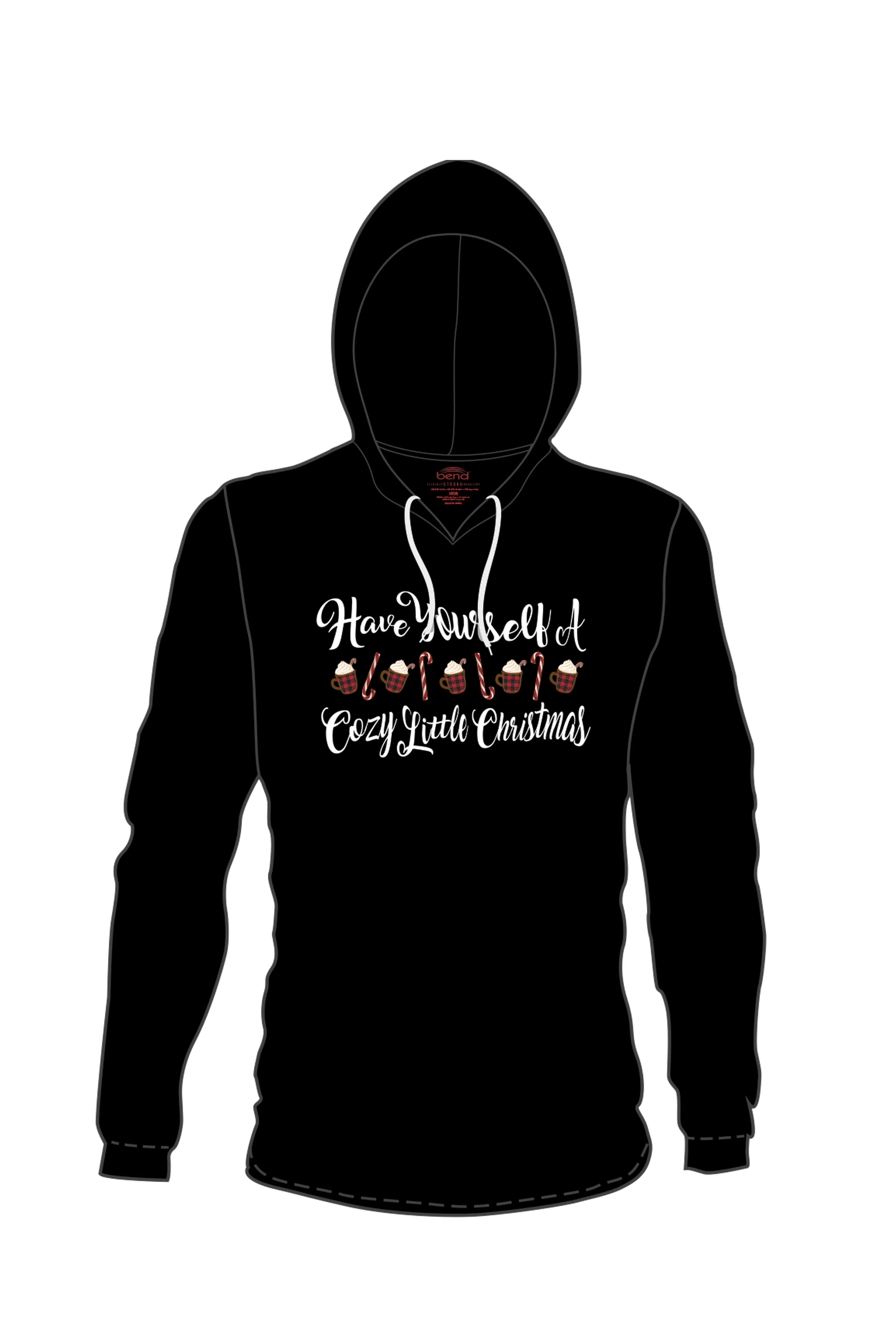 5100 - Cozy Little Christmas Lightweight Hoodie/ Black- FINAL SALE