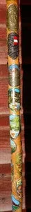 Antique Walking Stick 23 Badges Medallions Stocknagels 32 1/2 Inches Long