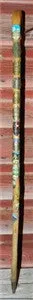 Antique Walking Stick 23 Badges Medallions Stocknagels 32 1/2 Inches Long