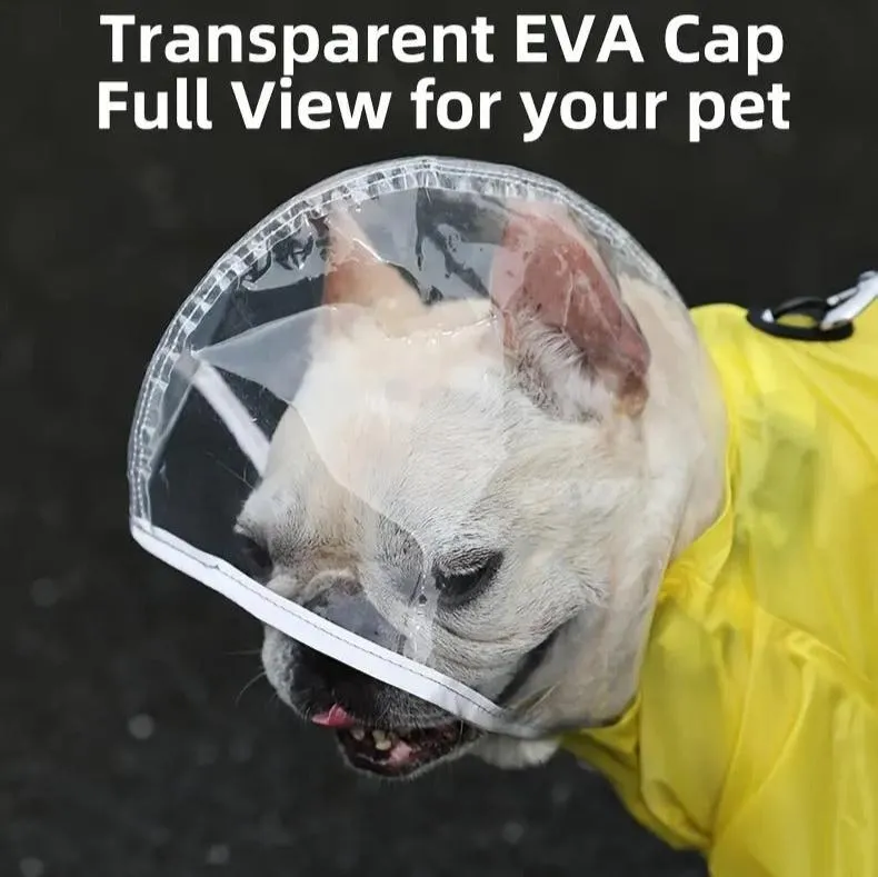 AquaTail Frenchie Raincoat with Integrated Booties and Hood