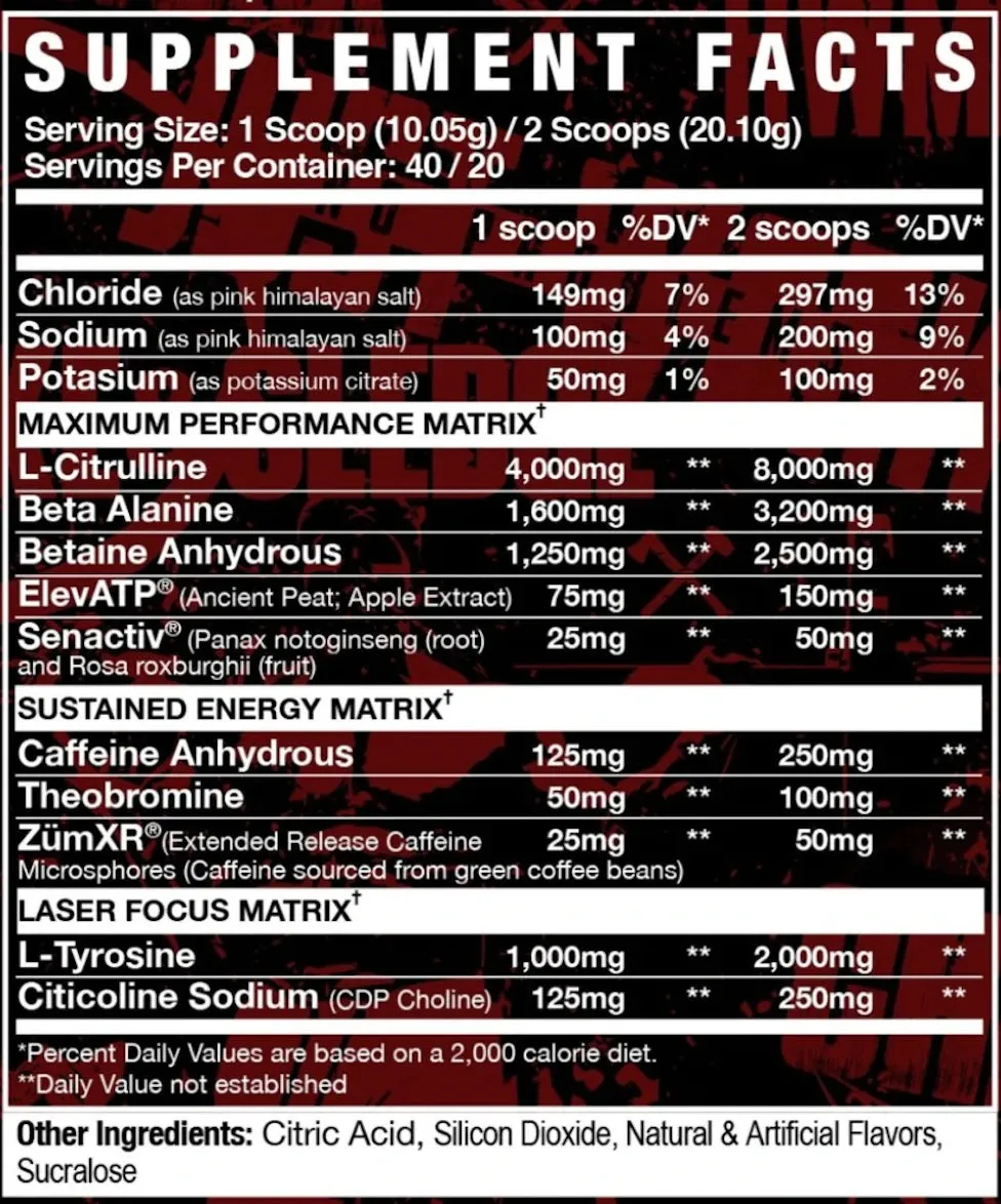 Axe and Sledge INTAKE Pre Workout
