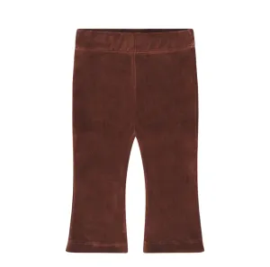 Baby/Toddler Girls Flared Brown Velour Pants: Size 12-24M