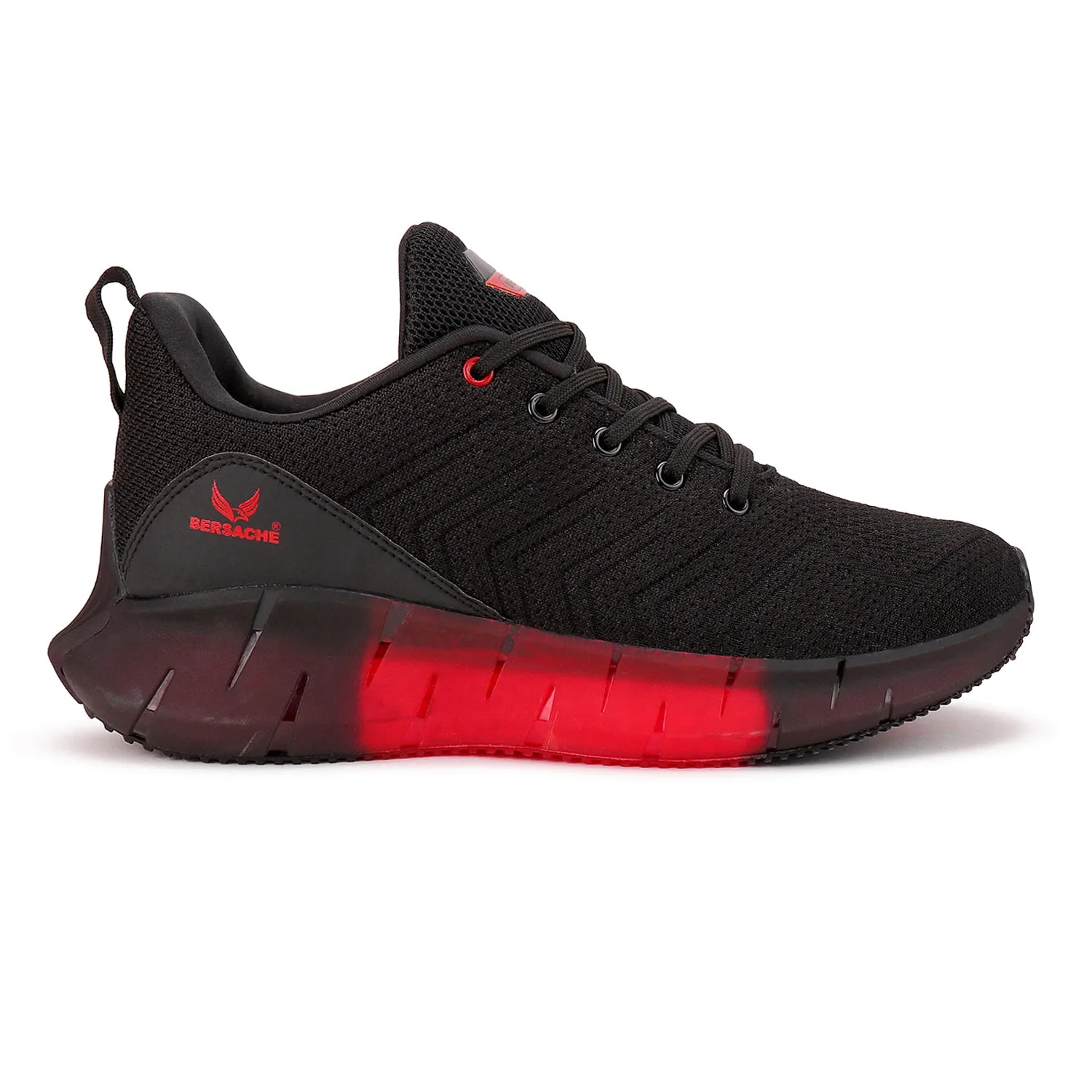 Bersache Lightweight Sports Running Shoes For Men Black-9023