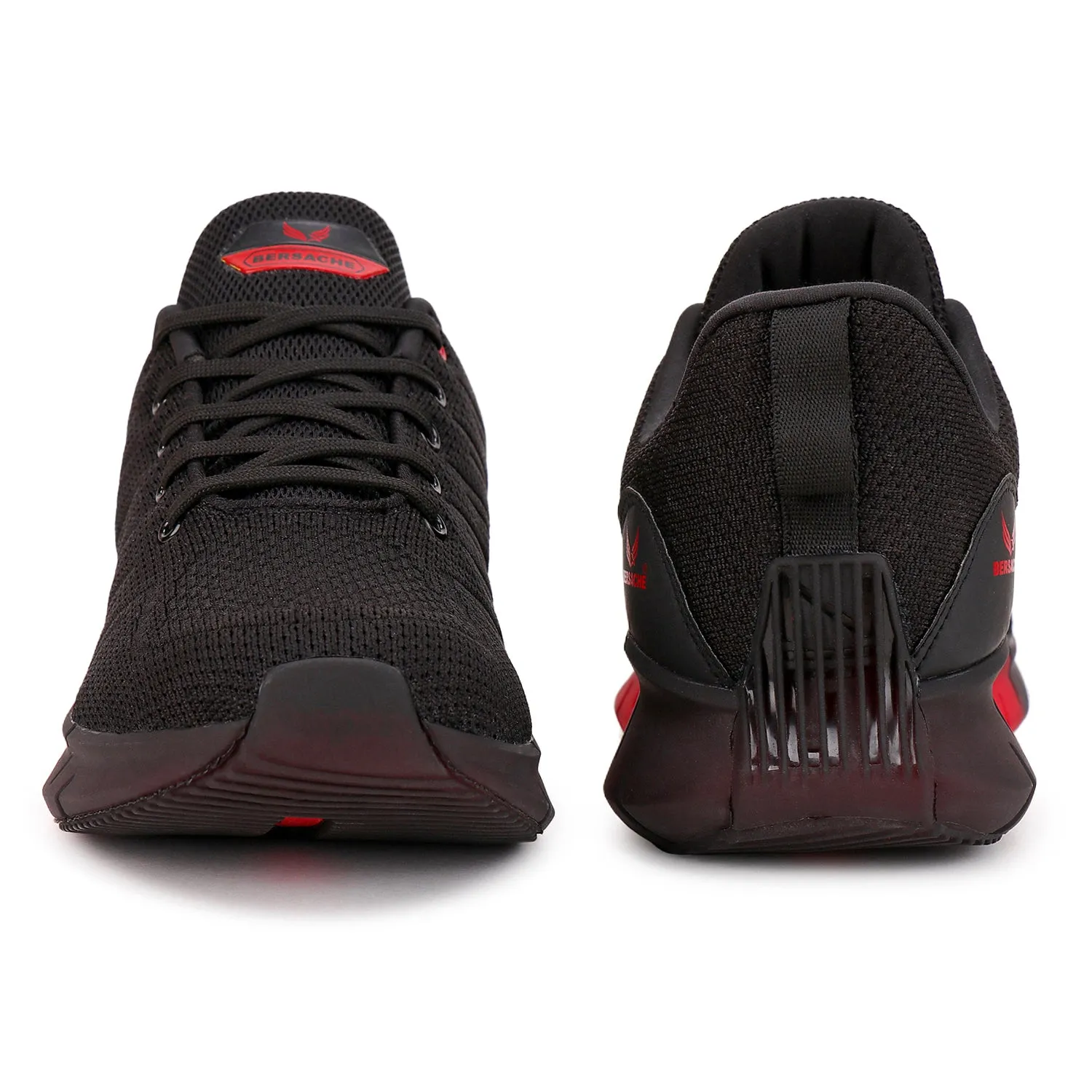 Bersache Lightweight Sports Running Shoes For Men Black-9023