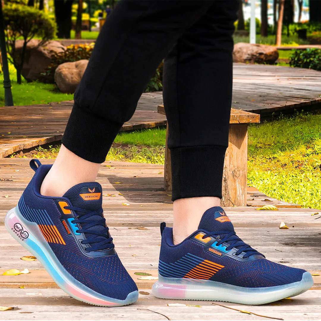 Bersache Lightweight Sports Running Shoes For Men Blue-9028