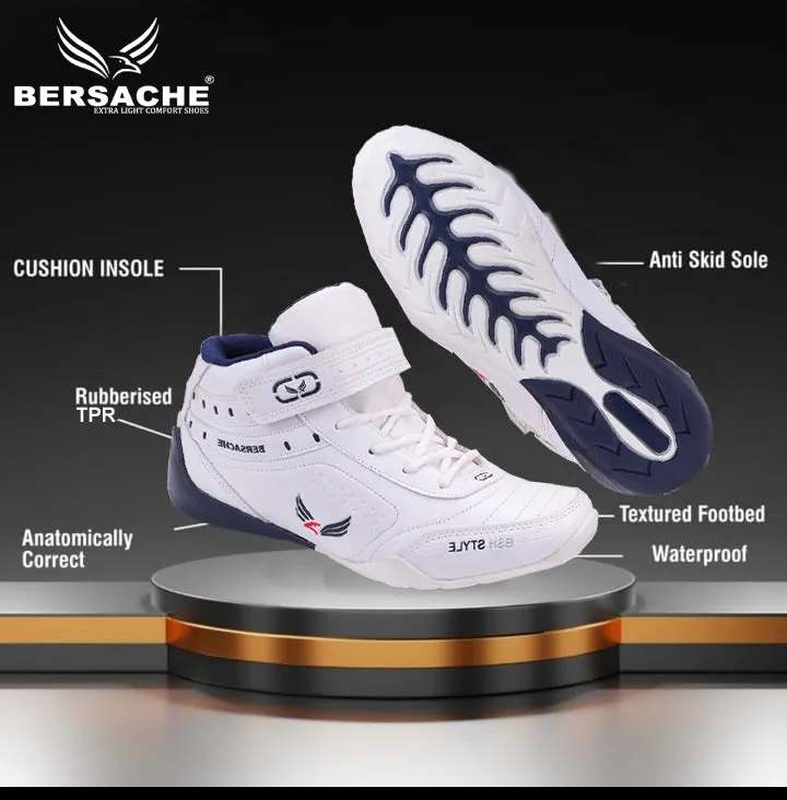 Bersache Lightweight Sports Running Shoes For Men White-9018