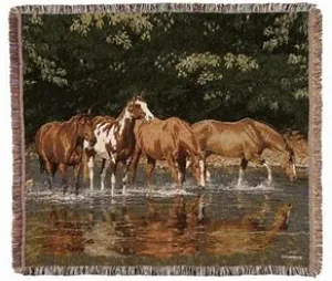 BG87-3621--Mustang Throw Woven Cotton 50"x60"