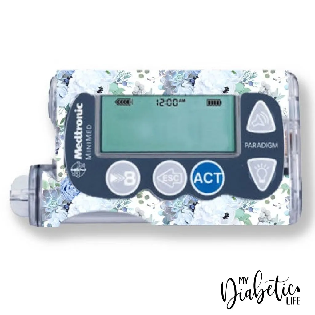 Blue Succulents - Medtronic Paradigm Series 7 Sticker