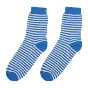 cashmere stripe socks - blue