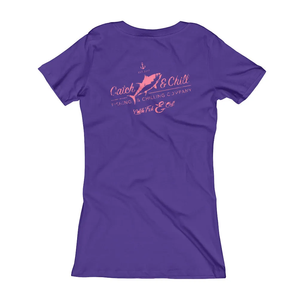 CATCH FISH & CHILL WOMEN'S VINTAGE V TEE