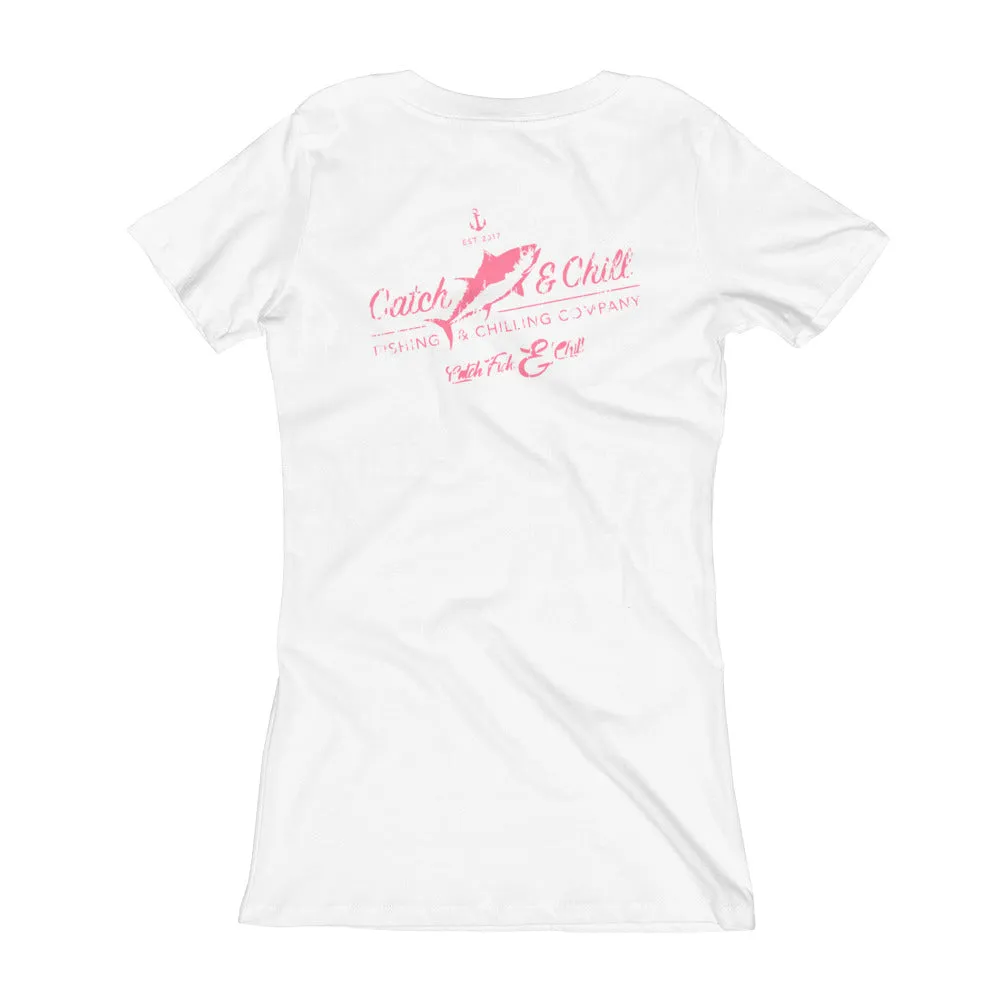 CATCH FISH & CHILL WOMEN'S VINTAGE V TEE