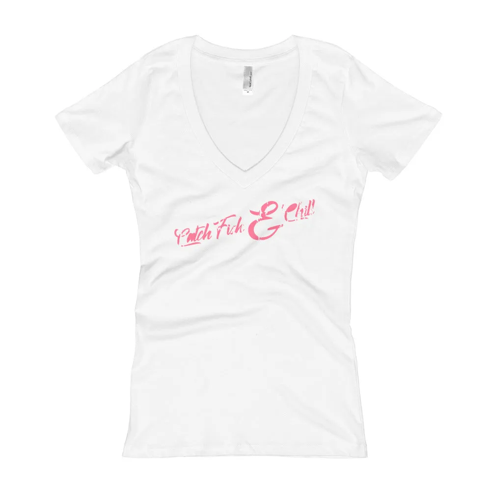 CATCH FISH & CHILL WOMEN'S VINTAGE V TEE