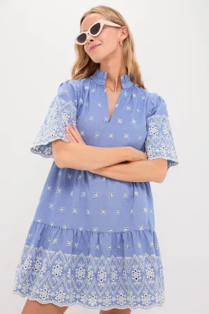 Chambray Embroidered Crawford Dress