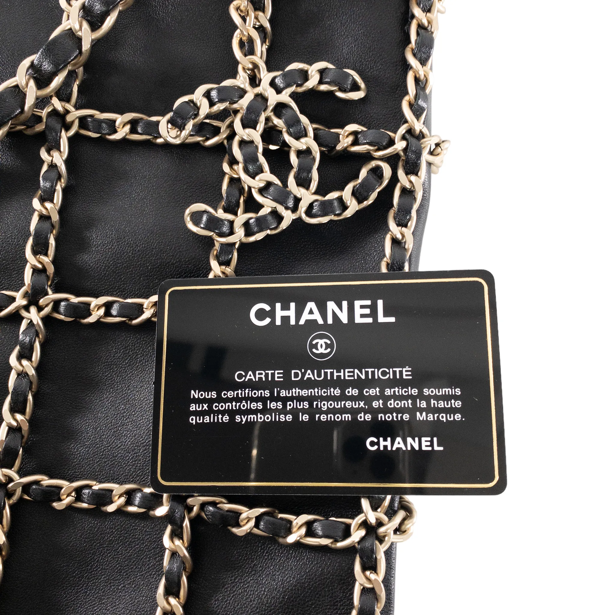 Chanel Woven Chain Frame Shopping Tote