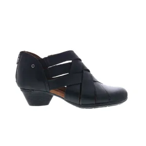 Cobb Hill Laurel Woven CI6228 Womens Black Leather Ankle & Booties Boots