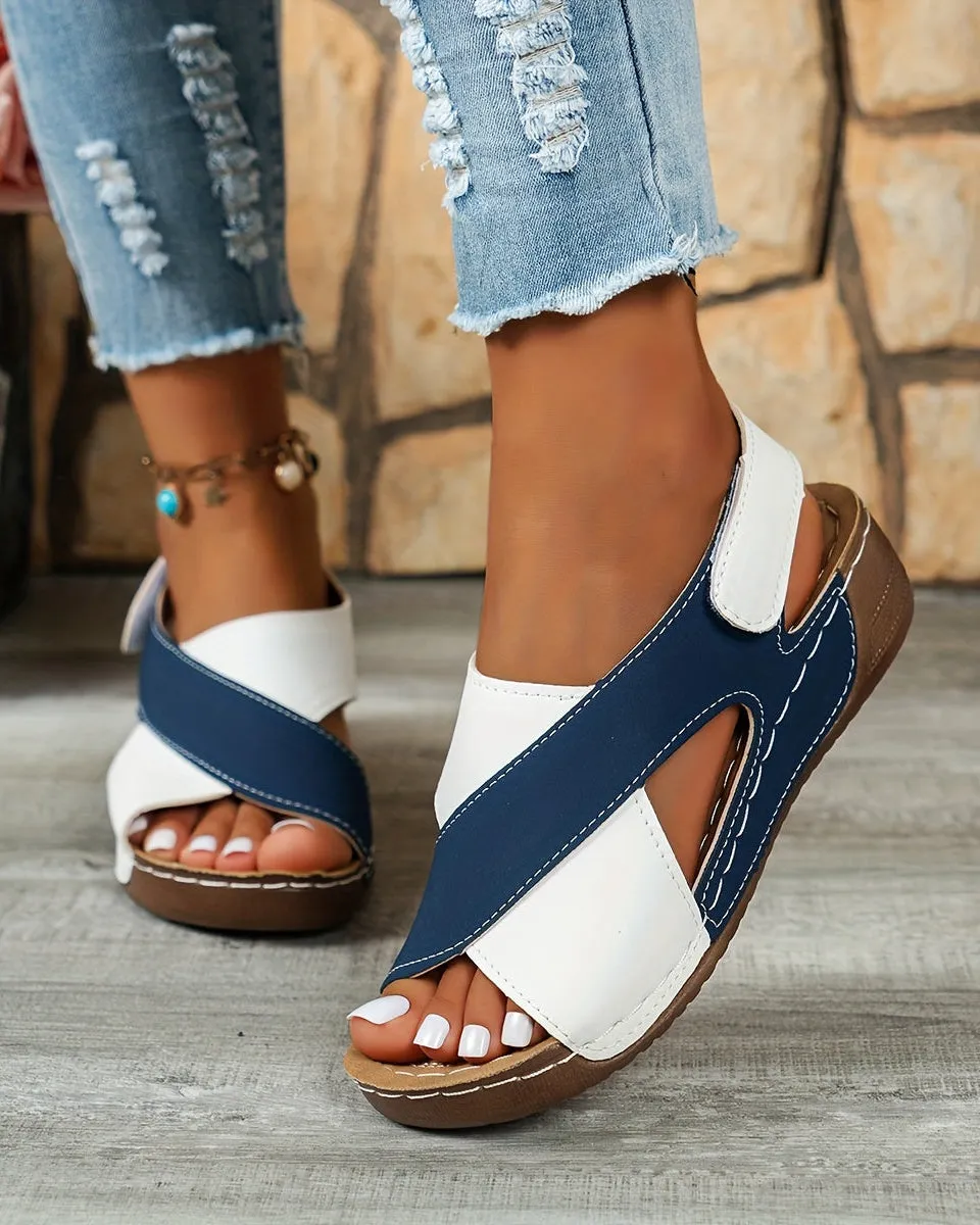 Colorblock Comfort Wedge Sandals