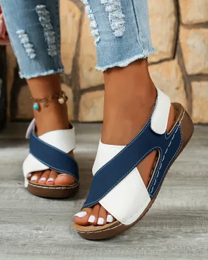 Colorblock Comfort Wedge Sandals