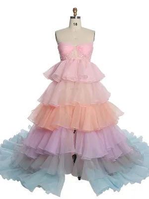 Colorful Maternity Dress for Photo Shoot High waist Woman Maxi Dress Front Slit  YW221117