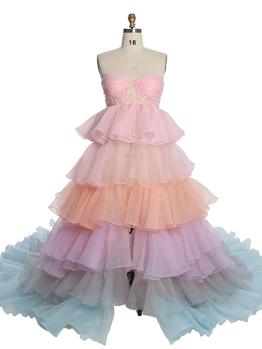 Colorful Maternity Dress for Photo Shoot High waist Woman Maxi Dress Front Slit  YW221117