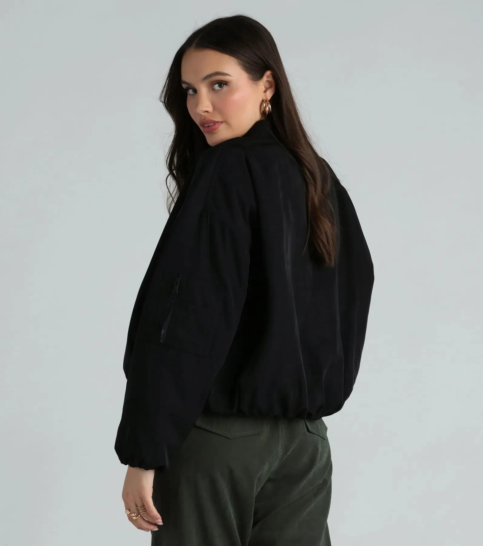 Coolest Vibes Zip-Front Bomber Jacket