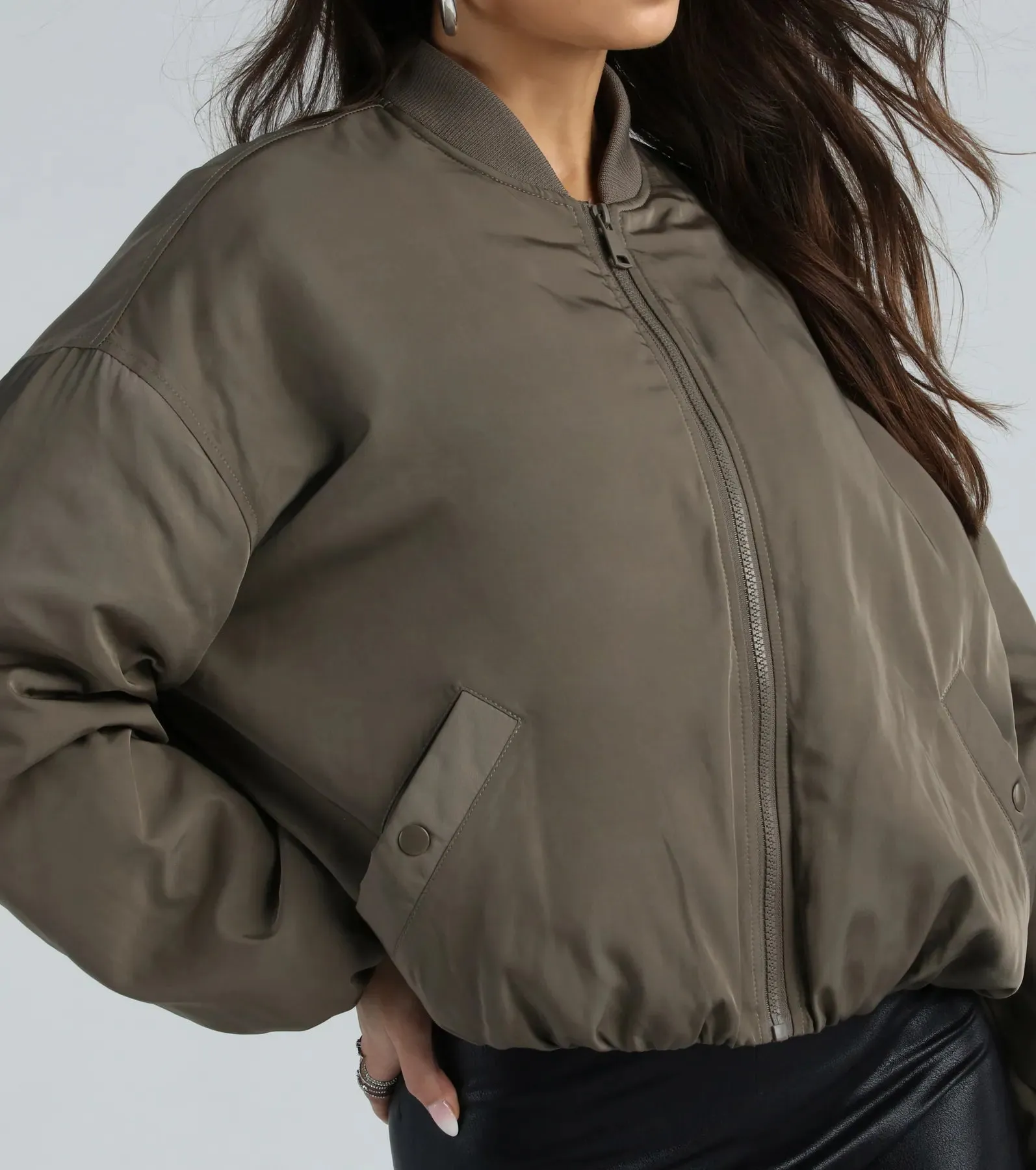 Coolest Vibes Zip-Front Bomber Jacket