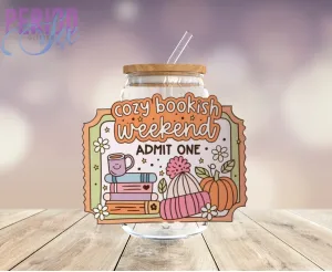 Cozy Bookish Weekend Ticket UV DTF Decal
