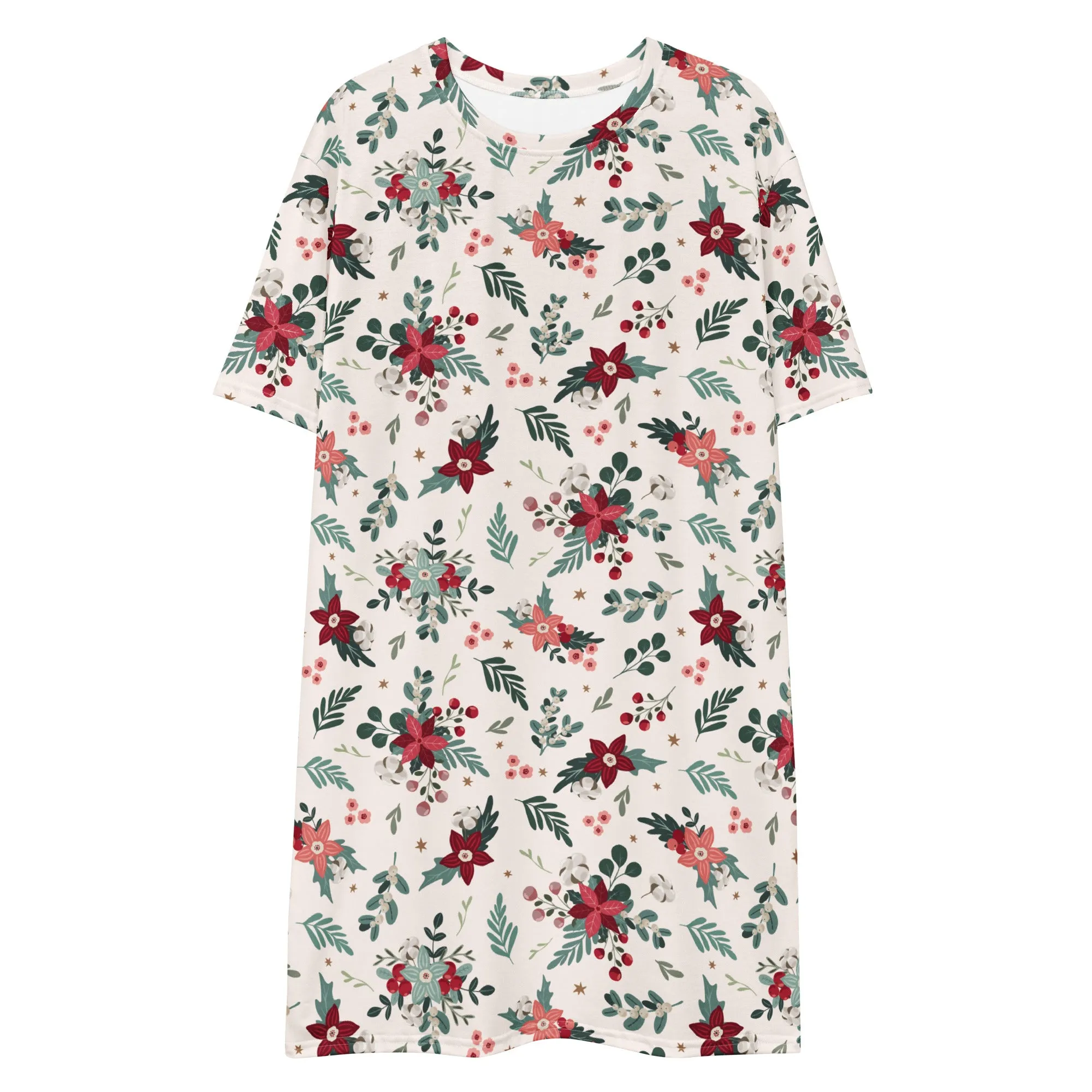 Cozy Christmas Poinsettia Nightshirt (XS-6XL)