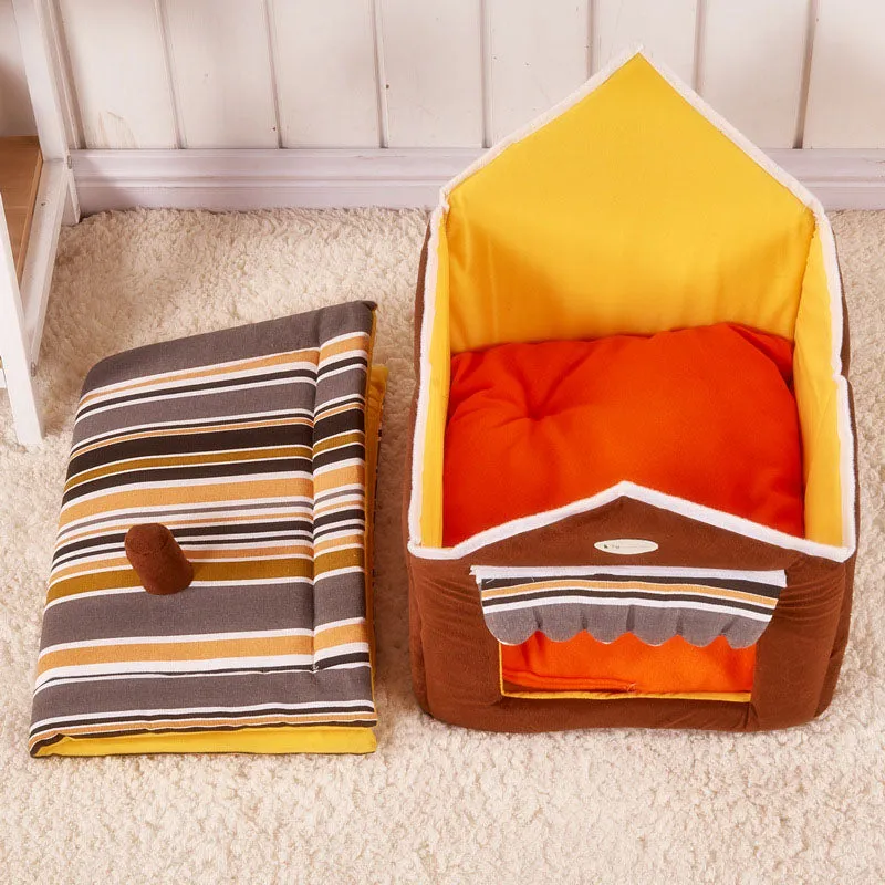 Cozy House Dog Bed With Removable Roof