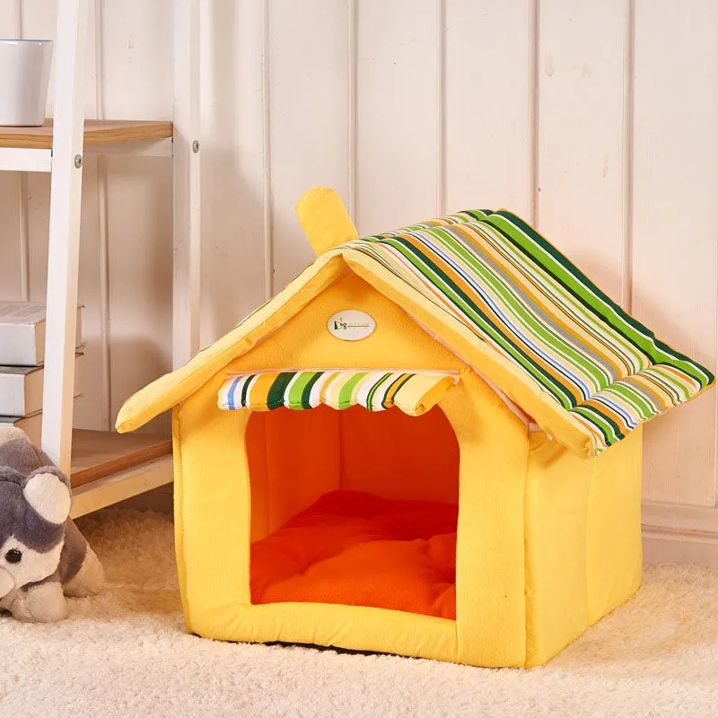 Cozy House Dog Bed With Removable Roof