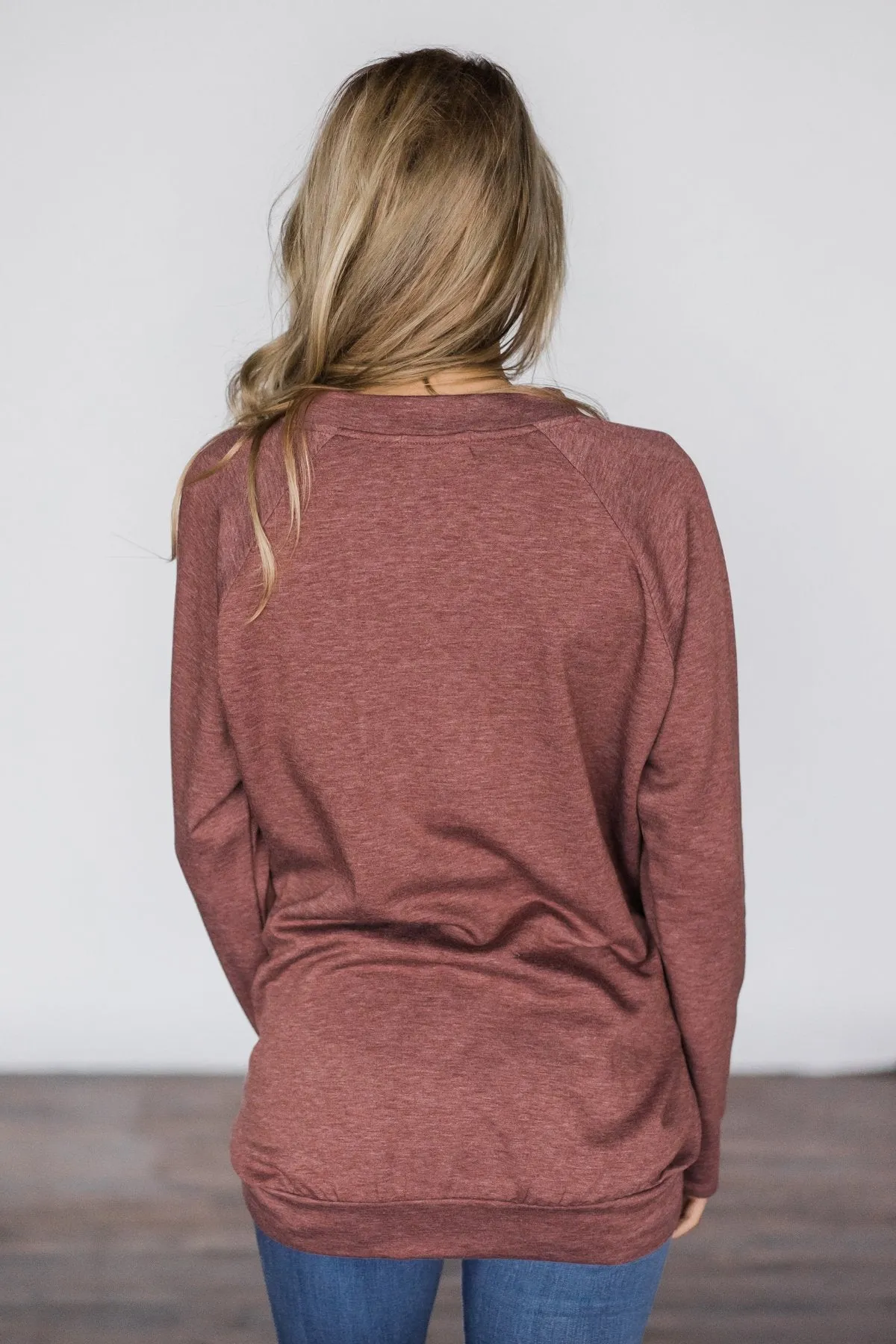 Cozy in Lace Sweater ~ Rust Red
