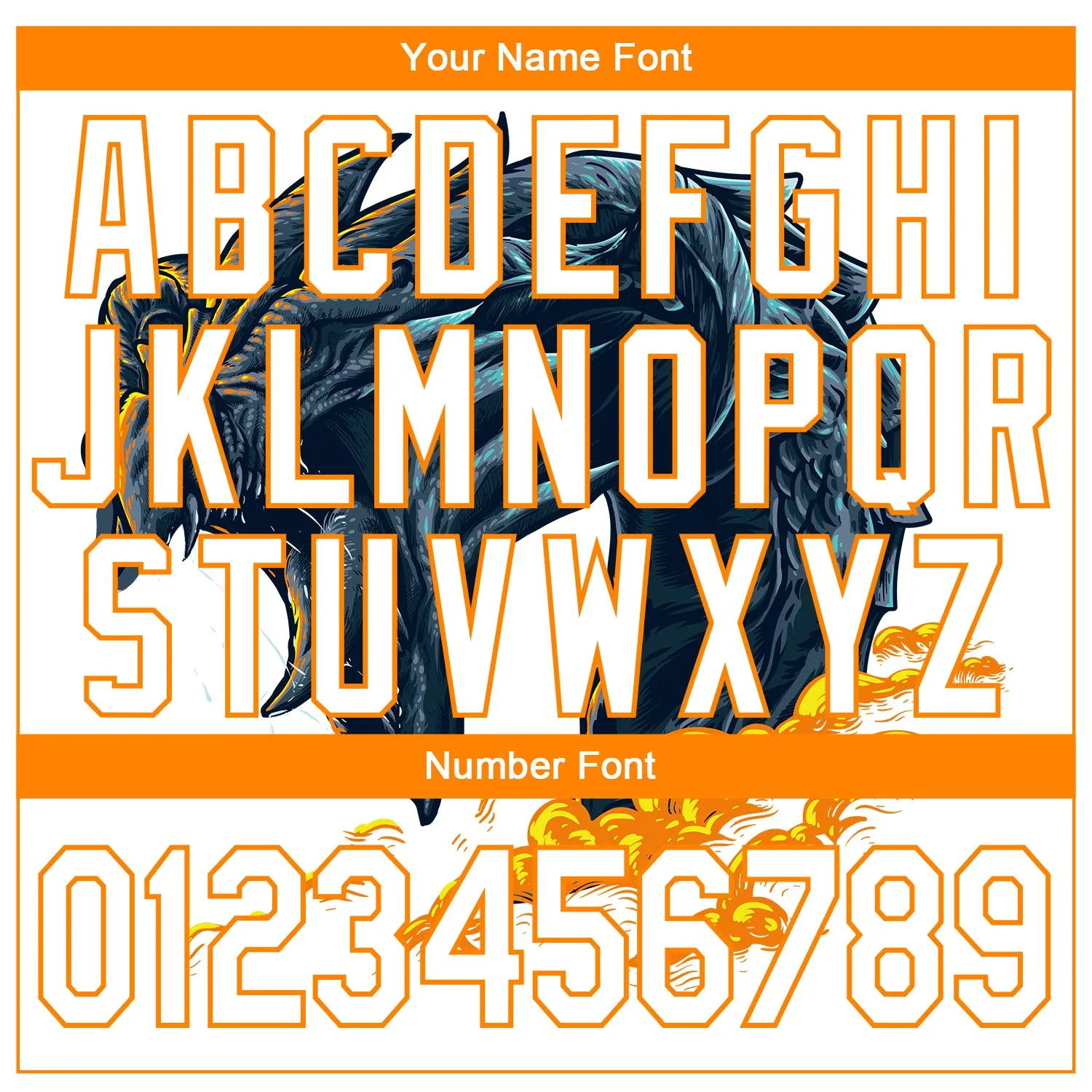 Custom Stitched White Bay Orange 3D Pattern Design Fire Dragon Sports Pullover Sweatshirt Hoodie