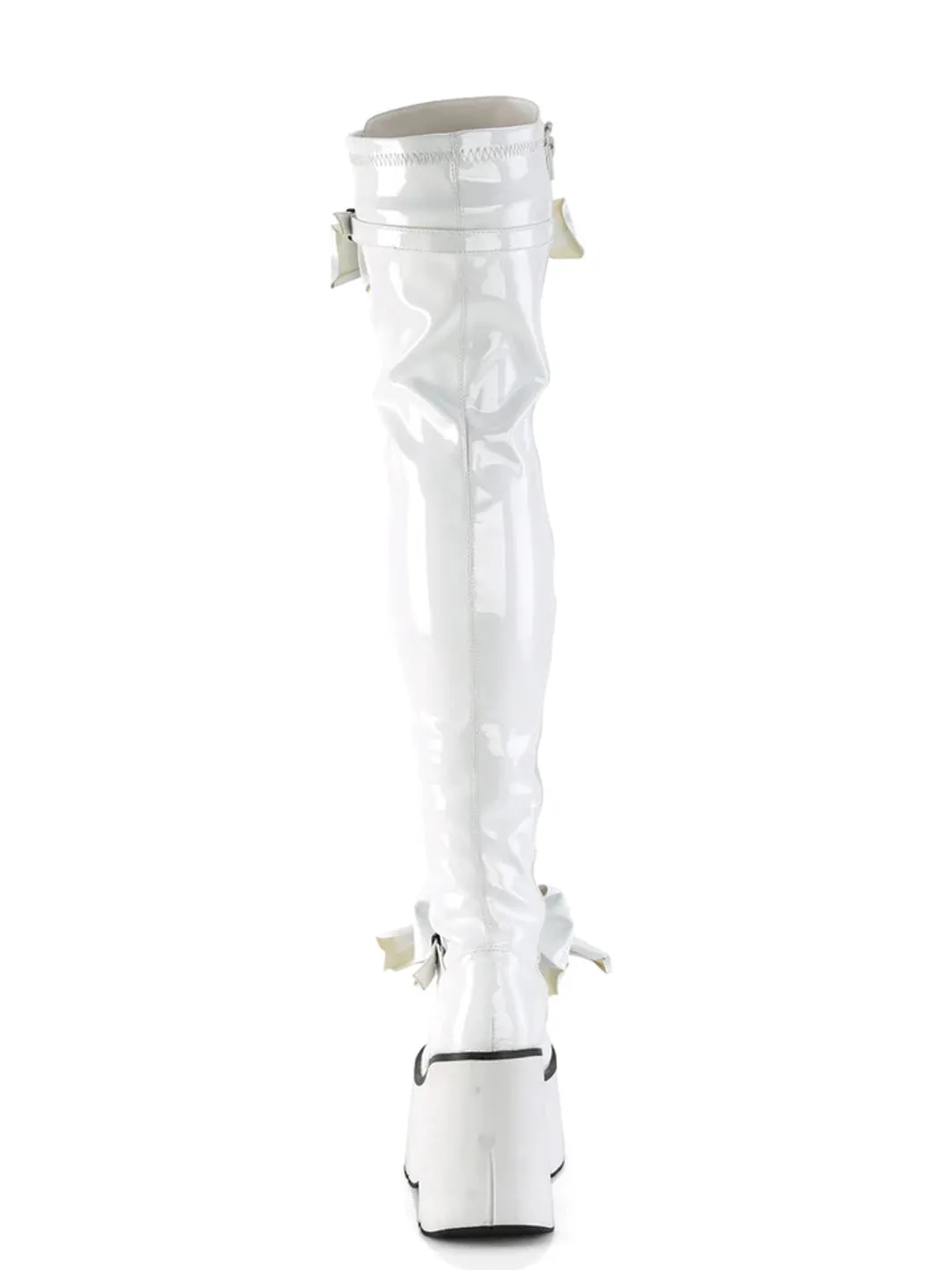 DEMONIA KERA 303 PLATFORM BOOTS - WHITE PATENT ✰ PRE ORDER ✰