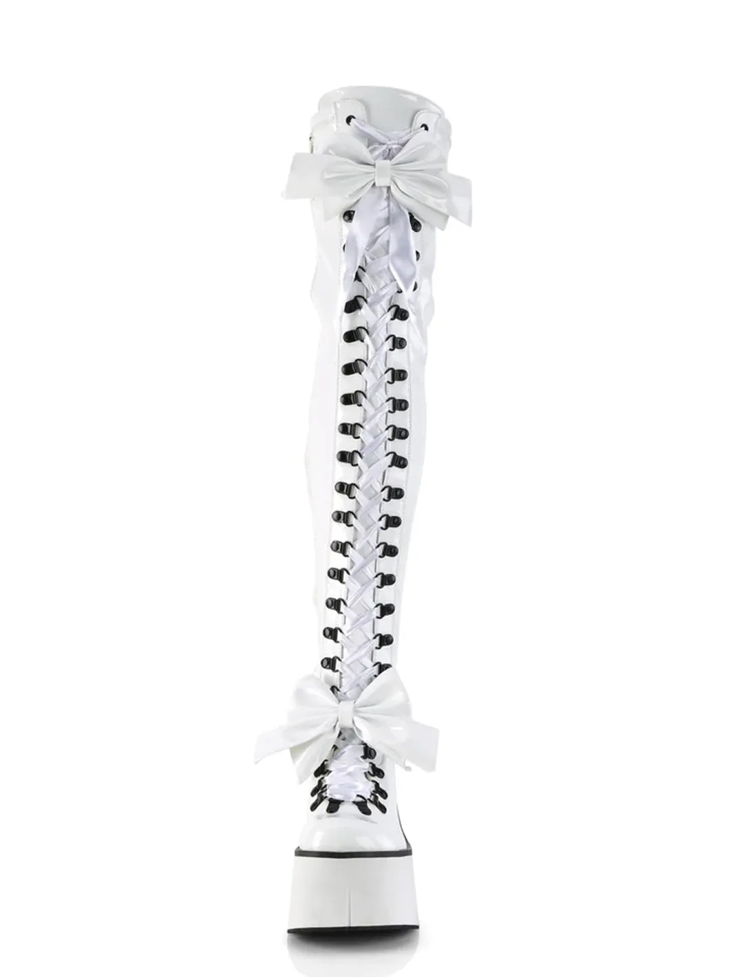 DEMONIA KERA 303 PLATFORM BOOTS - WHITE PATENT ✰ PRE ORDER ✰