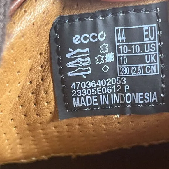 ECCO Soft 7 Mens Size 10 City Tan Leather Lace Up Casual Comfort Sneakers