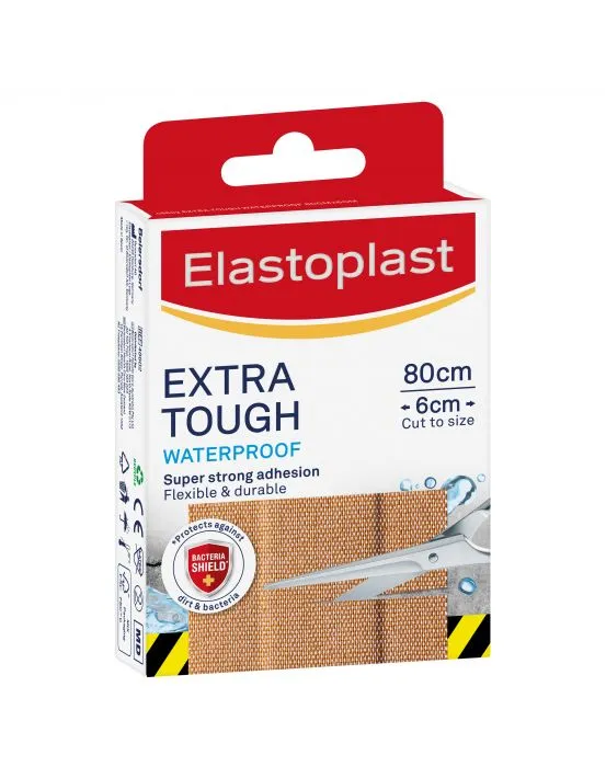 Elastoplast Extra Tough Fabric Waterproof Dressings (Pack of 8)
