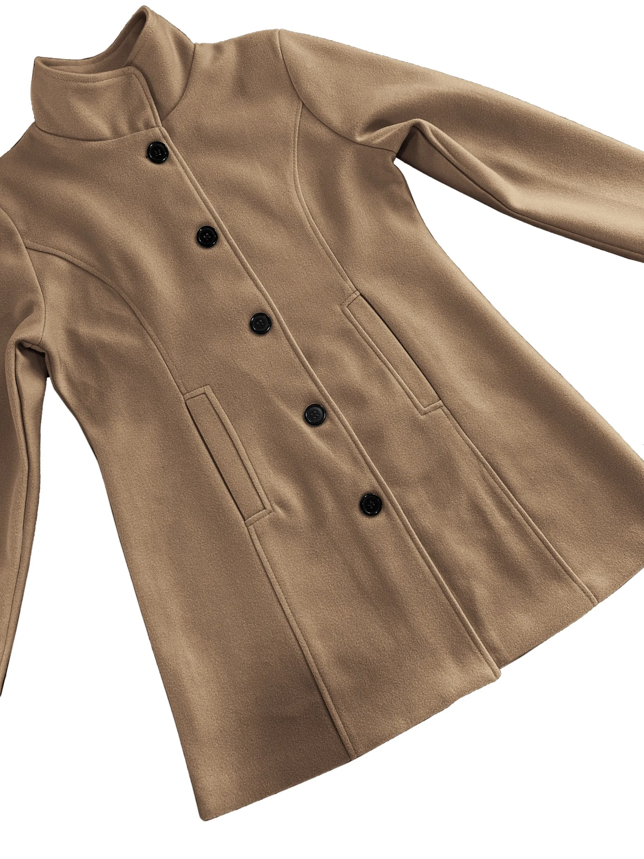 Elegant Single Breasted Womens Fall  Winter Coat