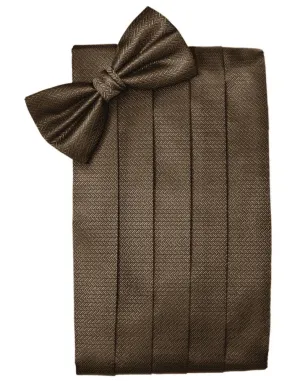 Espresso Herringbone Cummerbund