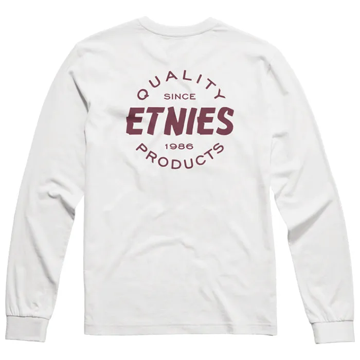 ETNIES QUALITY LS TEE [WHITE/BURGUNDY]