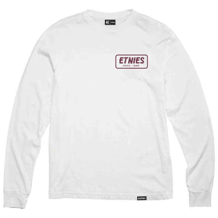 ETNIES QUALITY LS TEE [WHITE/BURGUNDY]