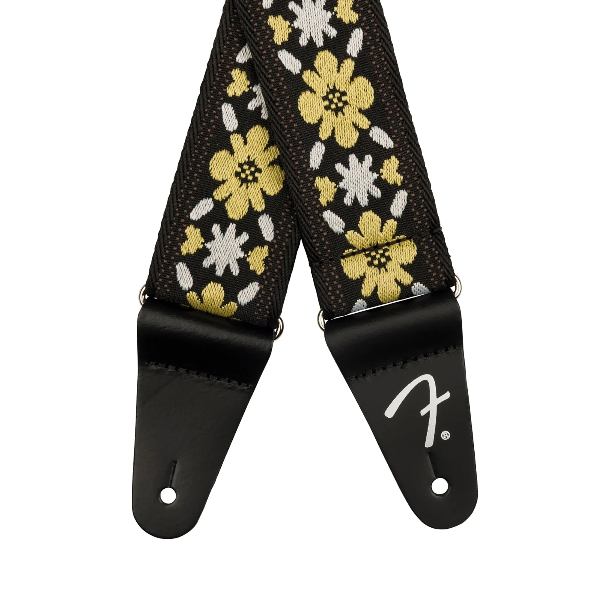 Fender Pasadena Woven Guitar Strap, Yellow Clover