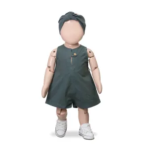 FLORA woven short overall - petroleum