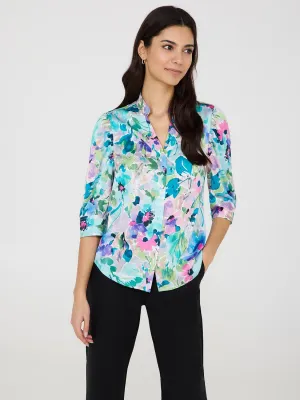 Floral Print Satin Blouse