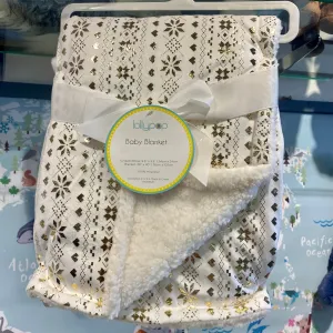 Fluffy Baby Blanket - Gold Knit Pattern