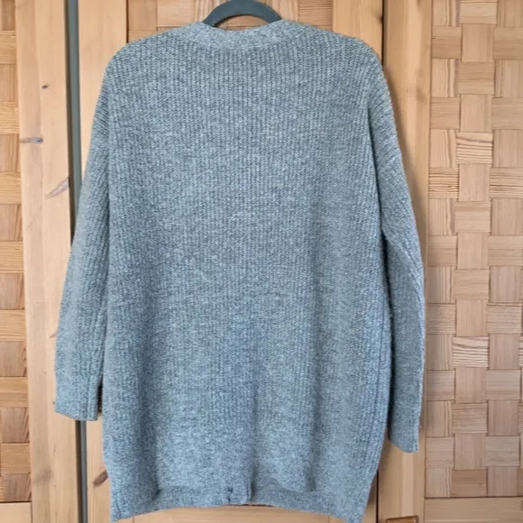 Free People Oversized Alpaca Wool Mohair Blend Gray Cardigan XS